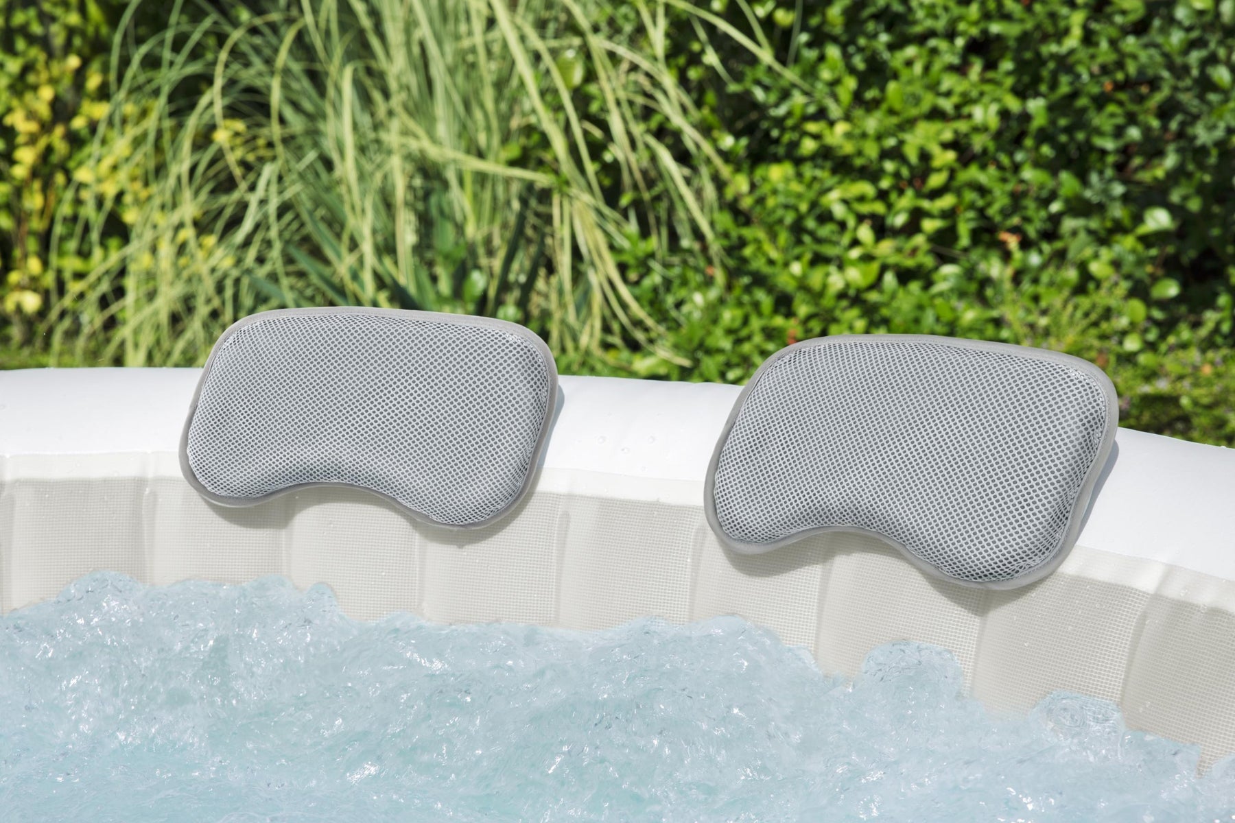 inflatable hot tub padded pillows